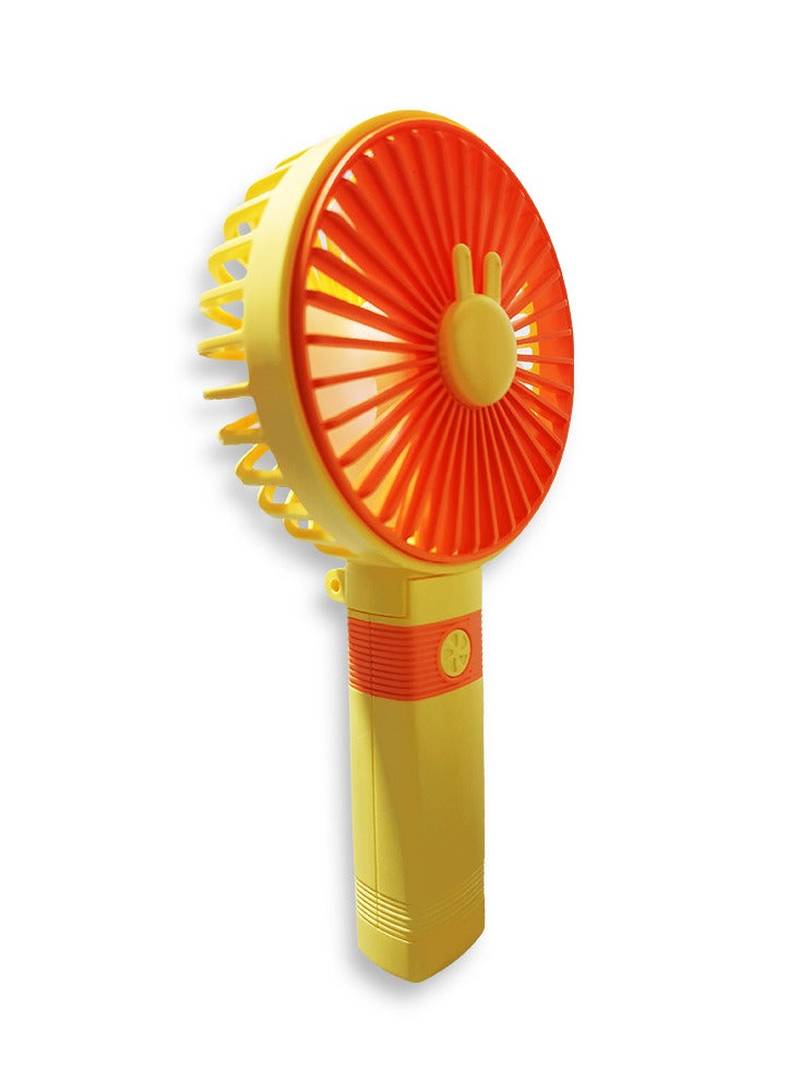 Portable Mini Fan USB Rechargeable Cute 5000MAH Small Electric Fan For School With Phone Holder , SQ2195 Orange