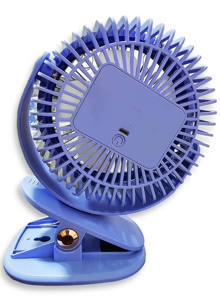 Portable Mini Fan USB Rechargeable Cute 4W Small Electric Fan For School ( Purple )