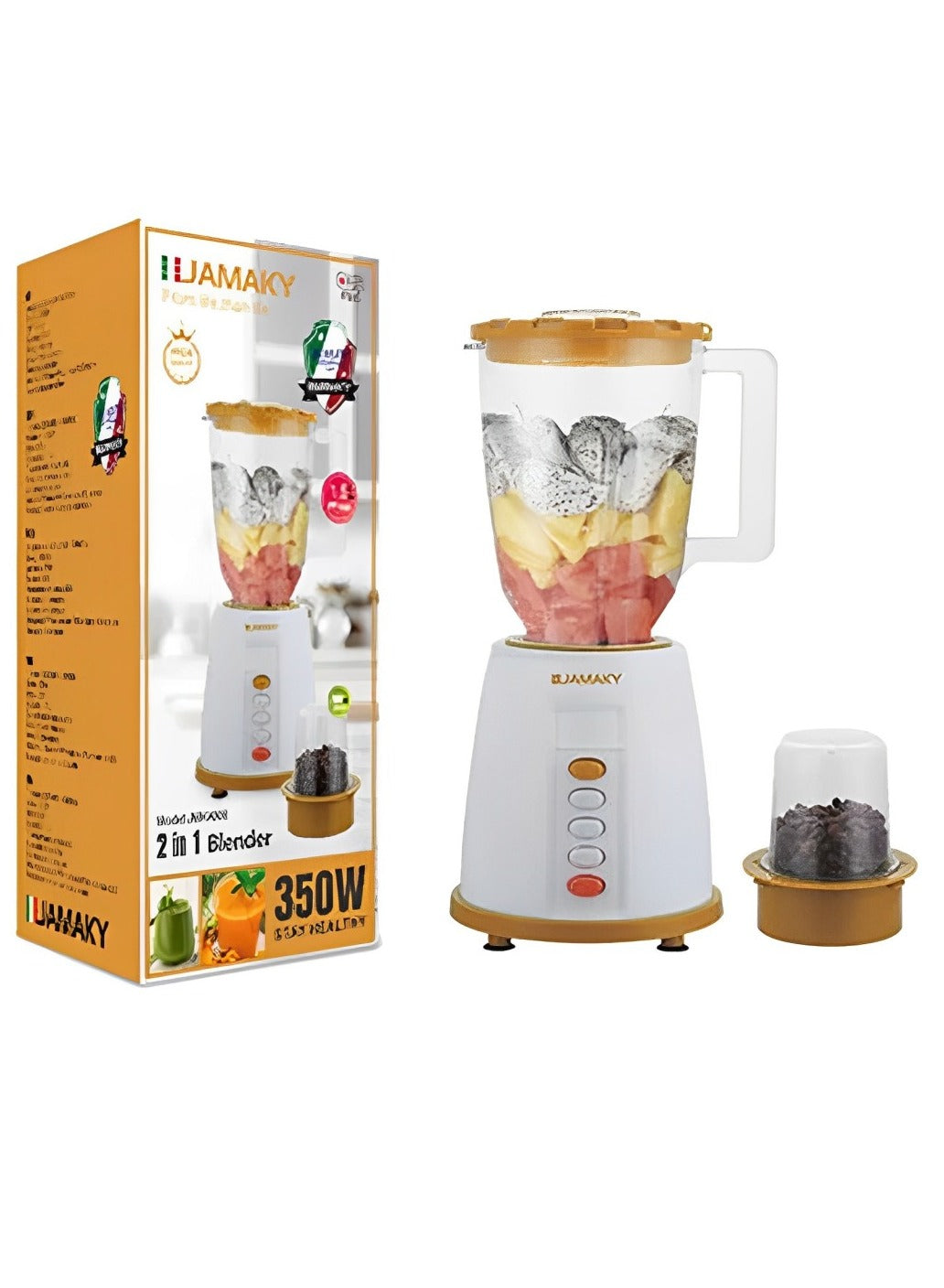 JAMAKY Italy Multifunctional 2In1 Blender - 350W JMK4008 - Yellow