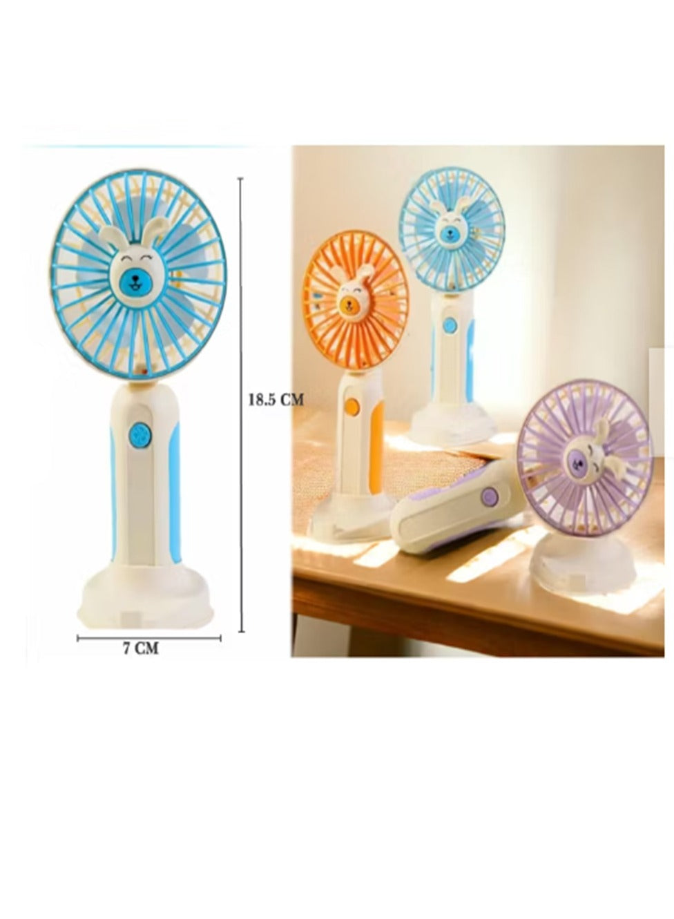 Rechargeable Mini Portable Fan , With Office Bedroom Mobile Phone Holder - HK59 Green