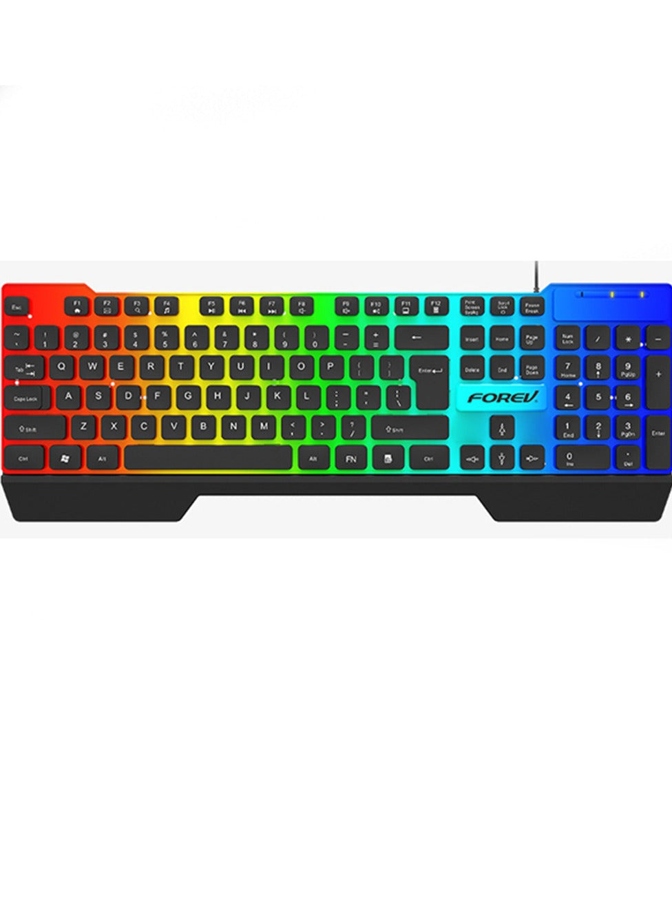 Forev Wired Gaming Tri-Color Keyboard FV-Q58 , Rainbow Backlit Keyboard