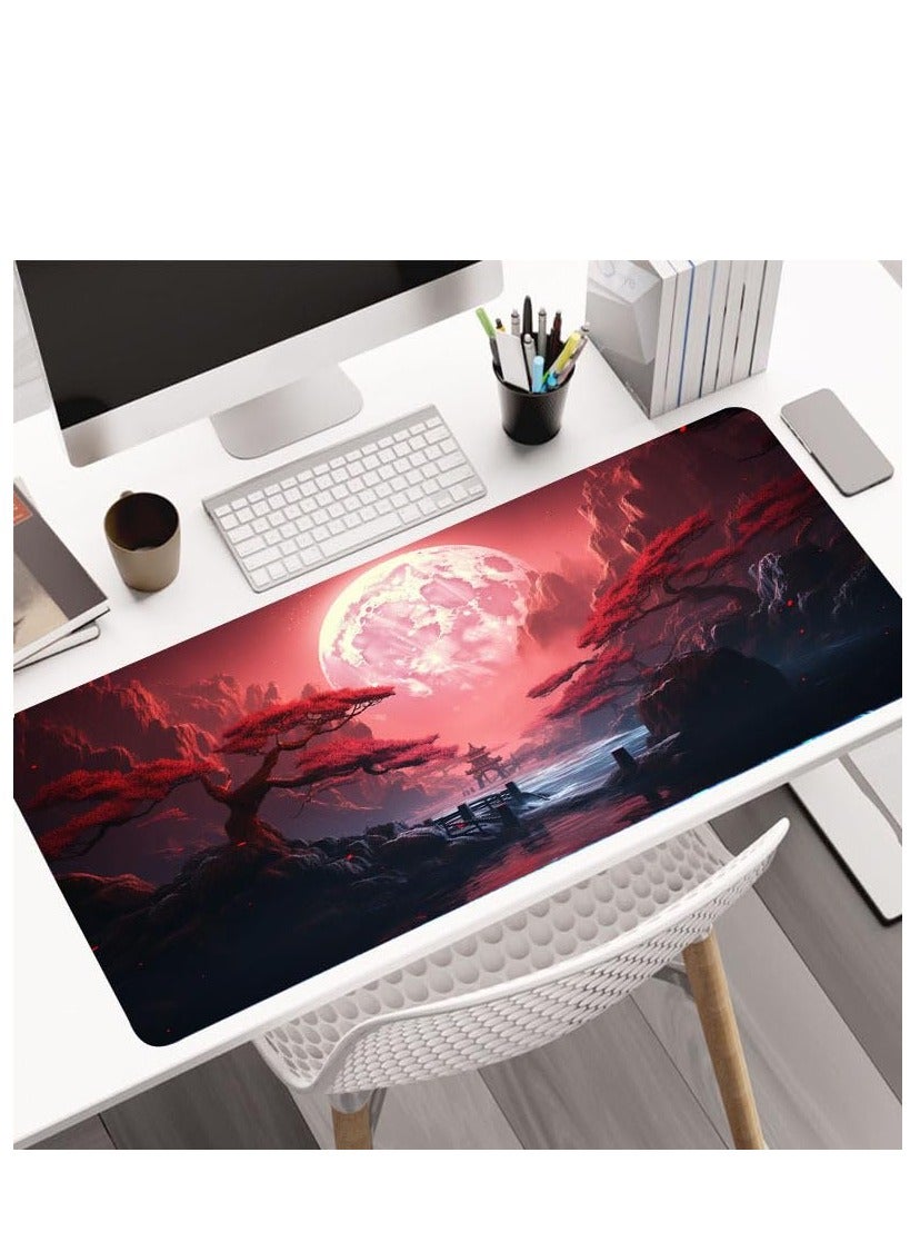 Landscape Red Moon Map Large Mouse Pad Computer Keyboard Pad Mouse Mat Desk Mats Anti-Slip Office Mouse Pad Desk Accesso