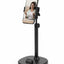 Desktop Phone & Tablet Stand – Adjustable Height (22–37 cm),  Stable Metal Base for Calls, Viewing & Recording – Black