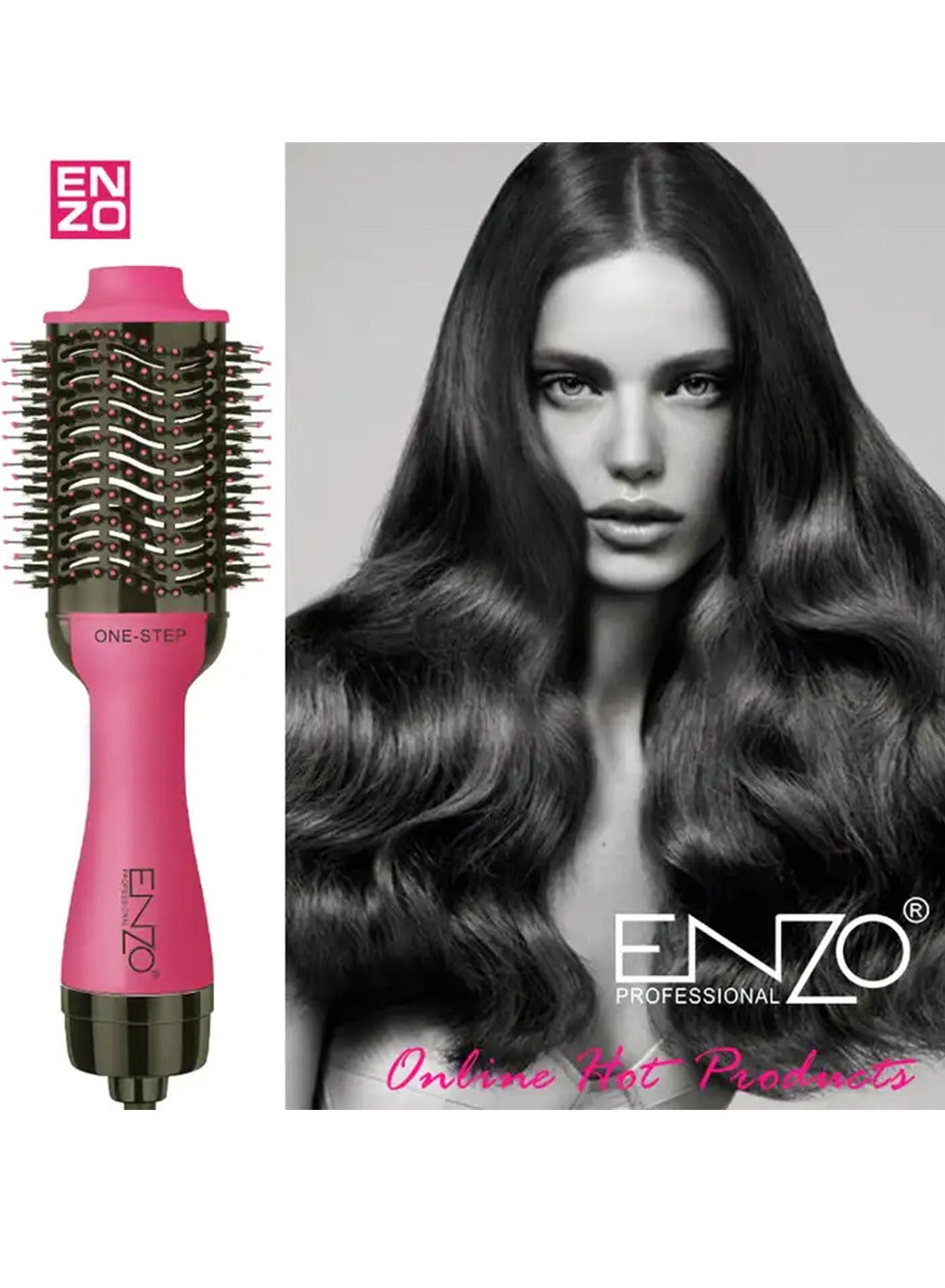 ENZO Professional Salon Hair Dryer One step Hot Air Brush Set Straightening Curling Hair dryer styling tools EN-4115A