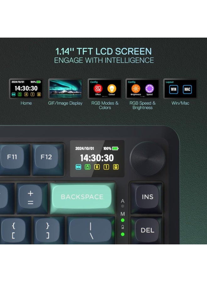 كيبورد جيمنج Redragon K724GBG PRO ميكانيكال بشاشة LCD