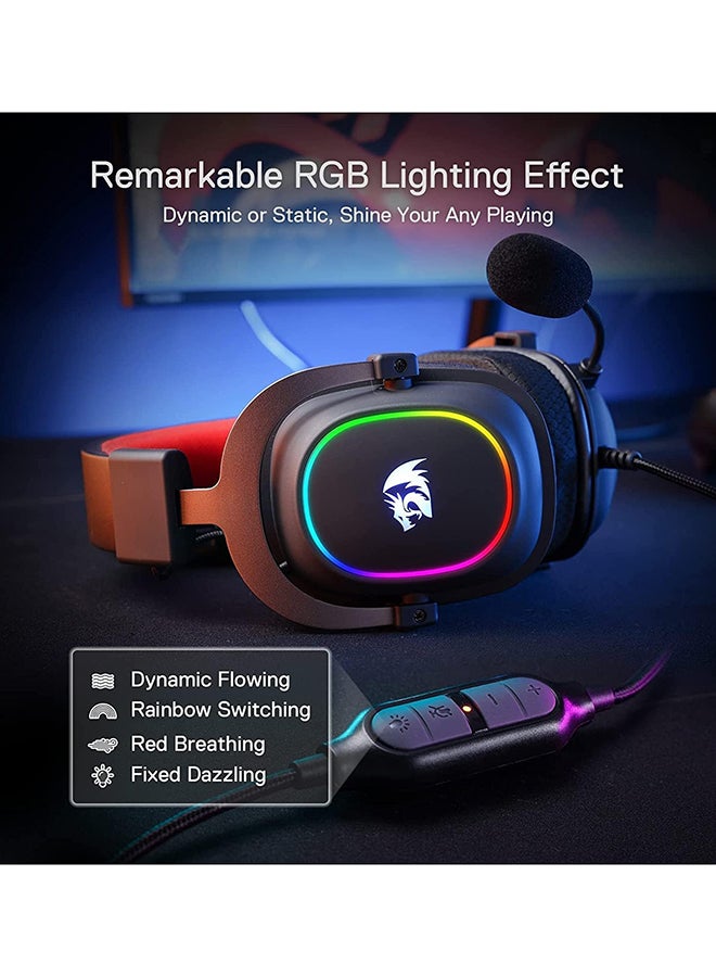 سماعة جيمنج Redragon H510-RGB Zeus X بصوت محيطي 7.1 أسود