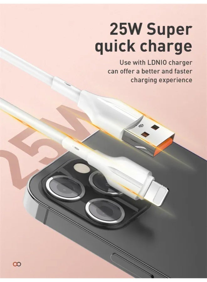 LS841 USB-A to Lightning Fast Charging Cable 1M, 25W High Speed iPhone Charger Cable, USB to Lightning Data Sync Cord, D