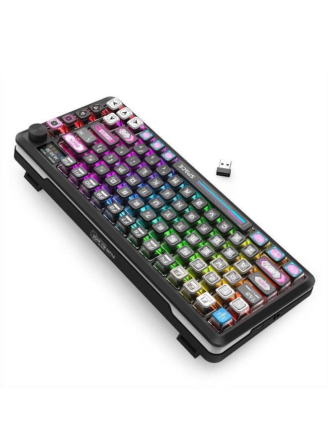 Wireless Mechanical Keyboard K708MC RGB FLEKACT Pro 82 Keys 75% Gasket Mounted RGB Backlit, with LCD Screen, Gasket Moun
