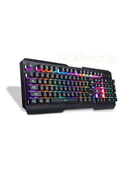 K506 Membrane Gaming Keyboard Metal Floated -Rainbow 7 Color Backlit with Numeric Keypad