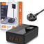 A4808Q 70W Desktop Fast Charger with 2 USB-C PD 3.0 & 2 USB-A QC 4.0 Ports, LED Power Display, Multi-Device Charging Sta
