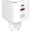 Q2617 Fast Wall Charger 65W with Dual Ports (USB-C & USB-A), PD & QC 3.0 Super Fast Charging, Foldable Plug Design, Incl