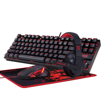 Redragon K552-BB Combo Mechanical Gaming Keyboard and Gaming Headset And Mouse and Mouse Pad