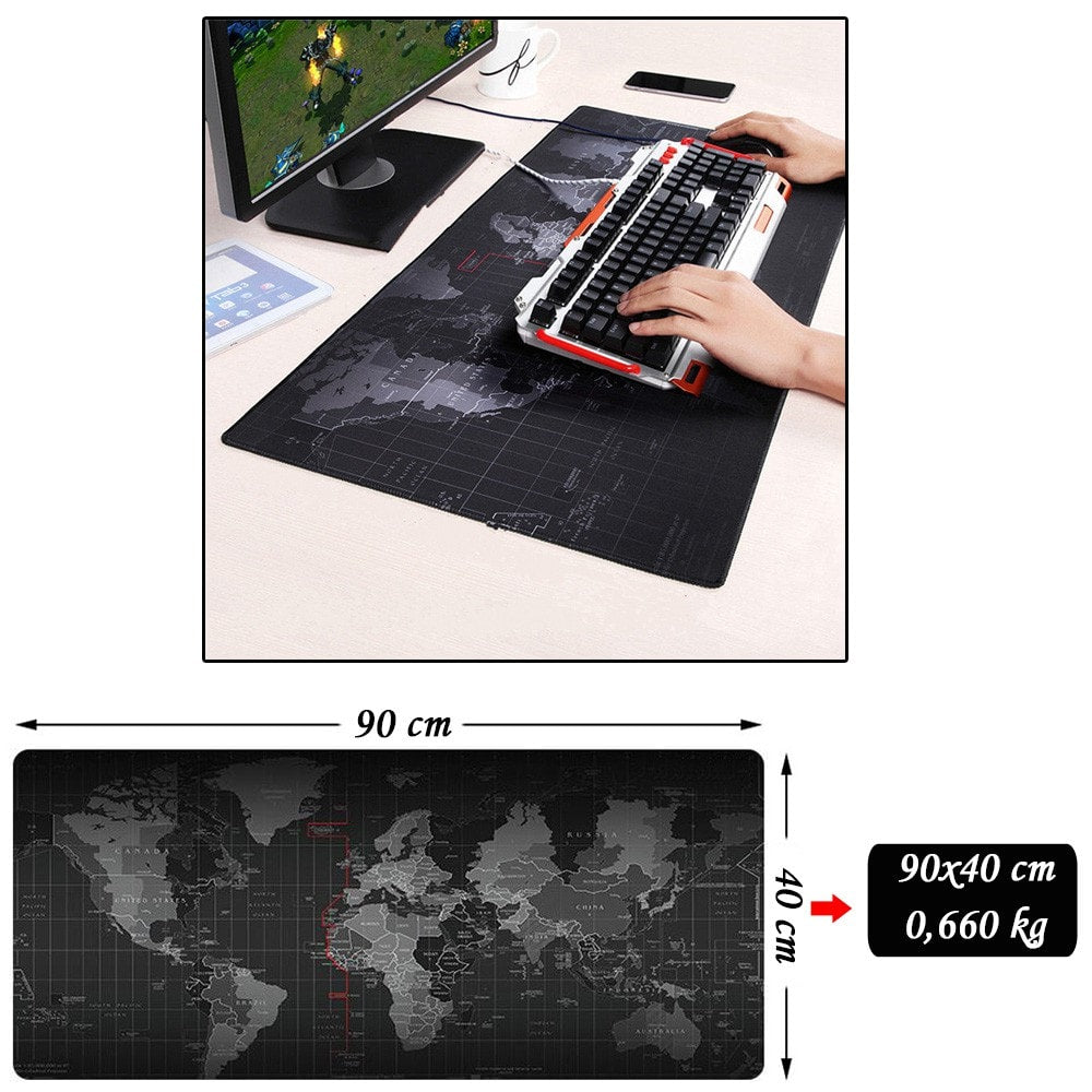 World Map Gaming Mouse Pad – Extended Size 90 x 40 CM – Planet Gate