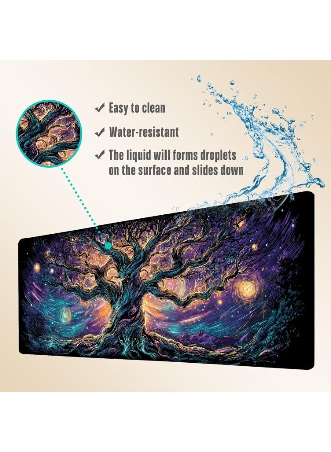 Elven Forest 1 Mouse Pad Extended Gaming Mouse Pad with Stitched Edges 70×30cm XL Desk Mat for Gaming, Office, Keyboard,
