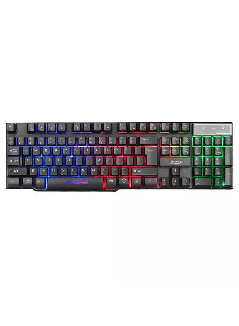 MARVO Gaming keyboard with variable lighting , Compatible with Windows 7 and above operating systems With USB 2.0 connection