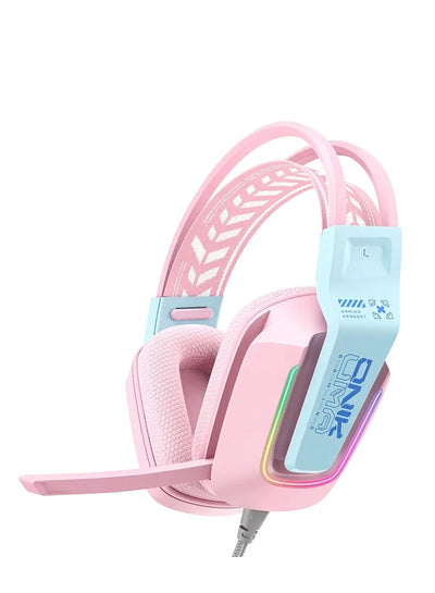 X13 RGB Stereo Sound Gaming Headset Stereo Sound Gaming Headset 120 degree swivel noise Reduction Mic, Cool RGB Light , 