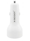 X-SCOOT XC312 3.1A Fast Car Charger Dual USB White