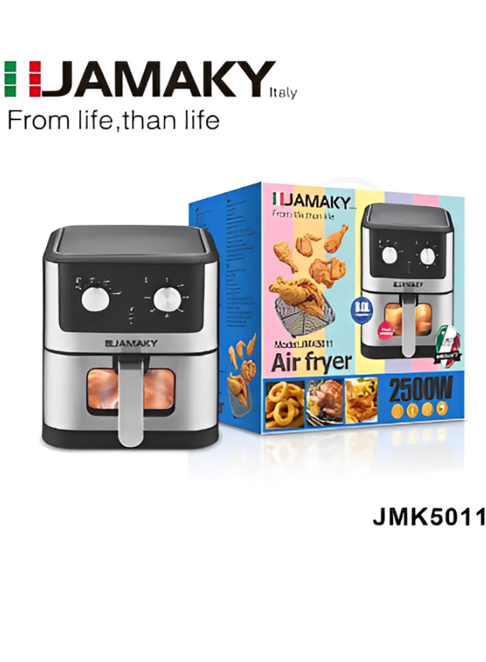 JAMAKY Italy Air Fryer without oil, 2500 watts, 8.0 liters, black JMK5011