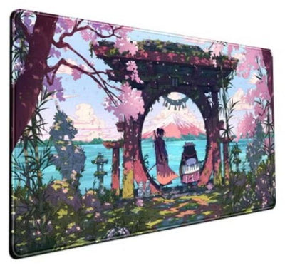 Pink Japan Desk Pad Anime Gaming Green Mouse Pad Large Mouse Pad For Desk Computer Pc Laptop Office Decor For Women, Ani