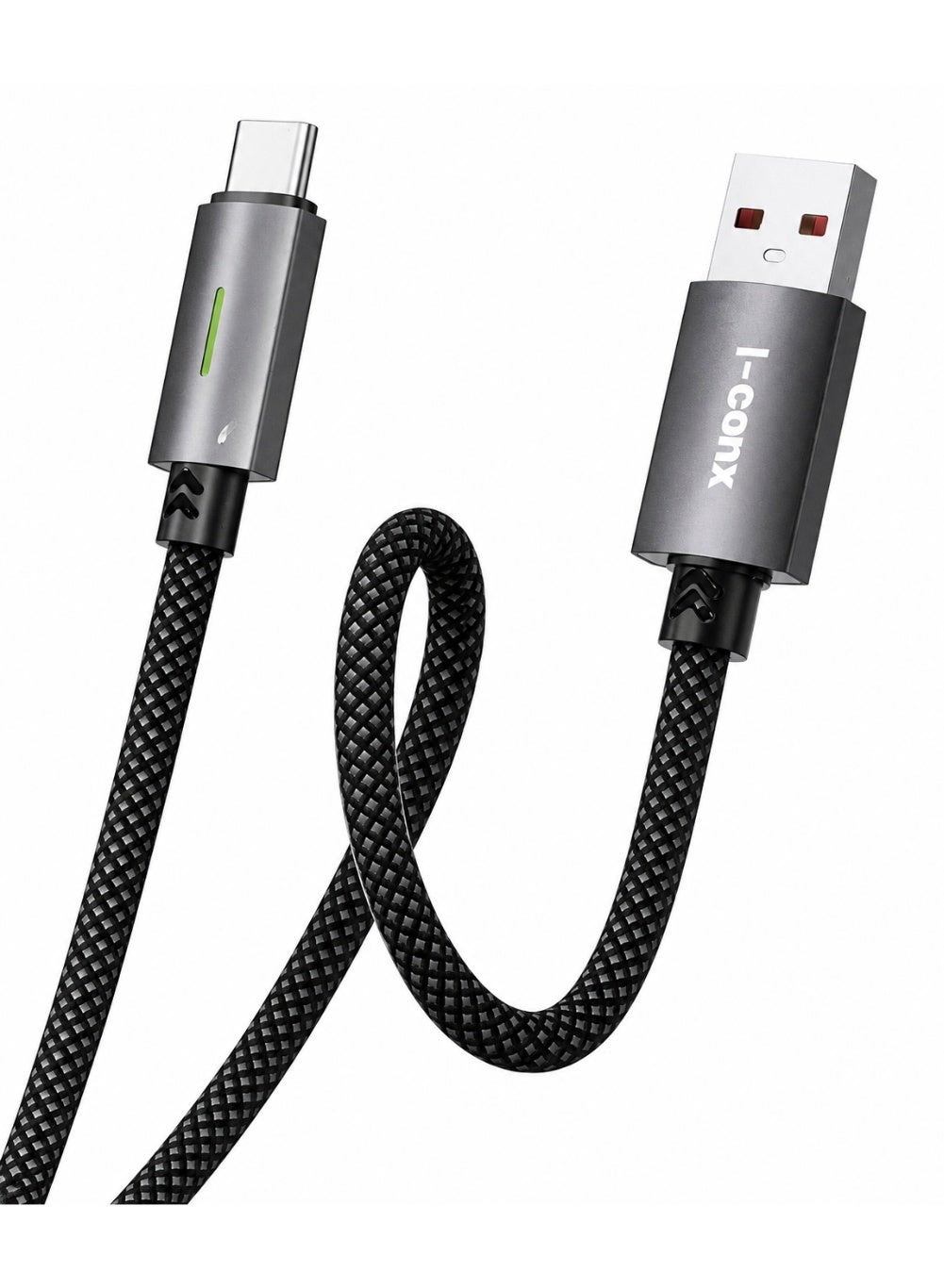 كابل شحن I-conx i-94C تيار 9A طول 1m منفذ USB-C نايلون مضفر أسود