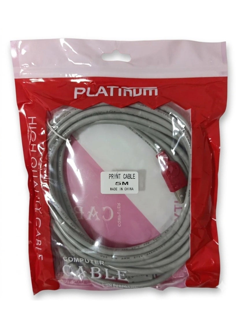 High Speed USB Printer Cable 5 Meter for Computers, Printers, and Office Devices Durable High Quality Data Transfer Cabl