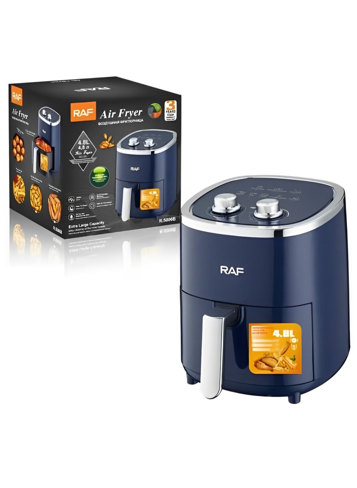 RAF Air Fryer Smart interface with intuitive digital control panel R.5006B 4.8L 1200W Blue