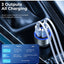 83W Fast Car Charger , RCC327 Salo III Series , PD 65W + QC 18W, Triple Output ( 2 USB + Type-C), Aluminum Alloy Mini Ch
