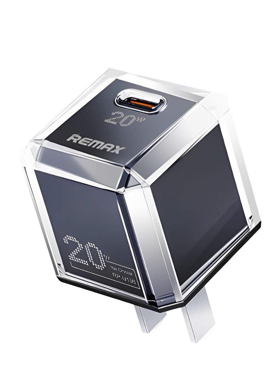 charger model RP-U136, 20W fast charger, Type C Fast Charger, fast charging system - Black