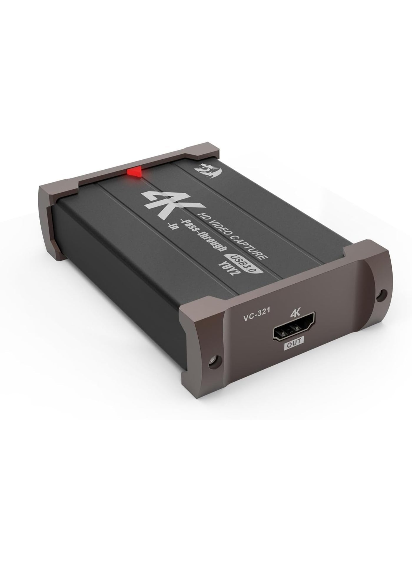 كارت كابتشر REDRAGON VC321 4K HDMI USB 3.0 زيرو لاتنسي أسود