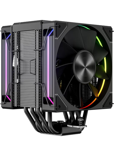 CC-2313 CPU Air Cooler , Single Tower Dual 120mm ARGB PWM Fan, 250W TDP, LCD Real Time Temperature Display, 6×6mm Heatpi
