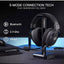 Wireless Gaming Headset H858 with 3-Mode , 7.1 Surround Sound, 53 mm Drivers for phone and PC
