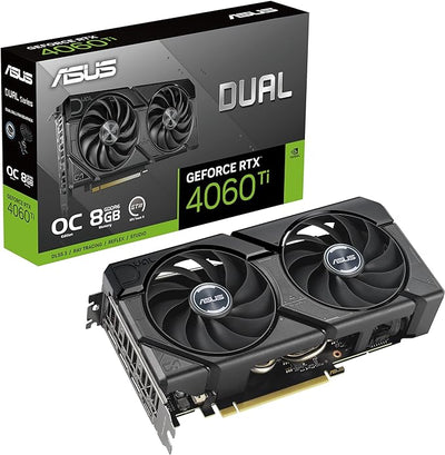 ASUS DUAL-RTX4060TI-O8G-EVO NVIDIA GeForce RTX 4060 TI-8G 8GB GDDR6 128bit 2595MHz OC HDMI 3xDP DLSS3 Graphics Card