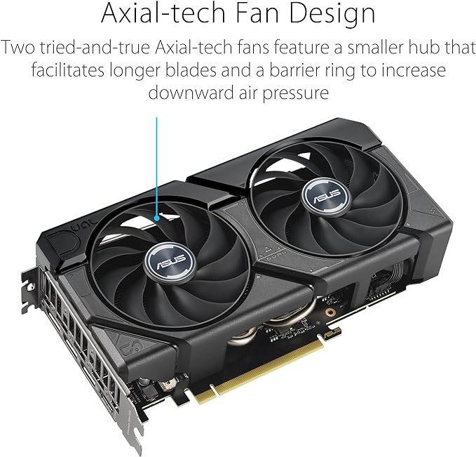 ASUS DUAL-RTX4060TI-O8G-EVO NVIDIA GeForce RTX 4060 TI-8G 8GB GDDR6 128bit 2595MHz OC HDMI 3xDP DLSS3 Graphics Card