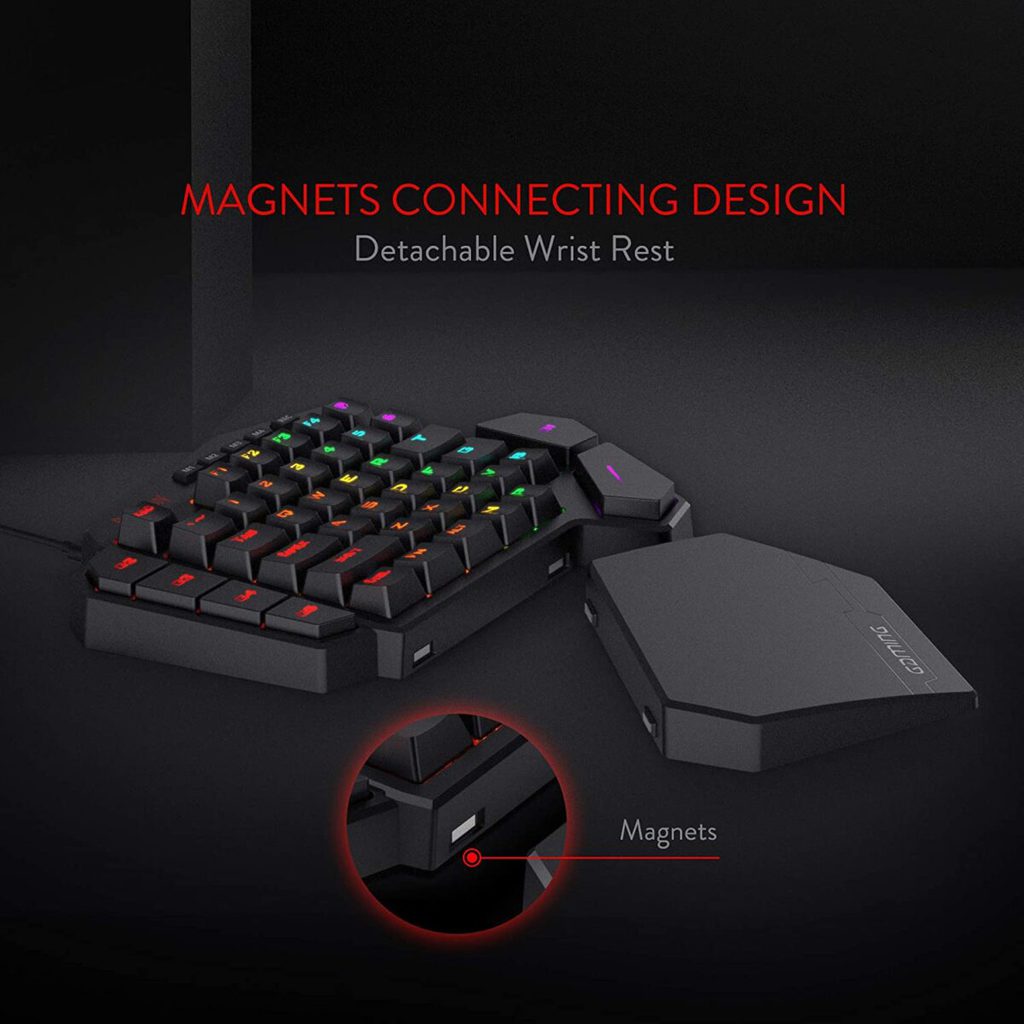 Redragon K585 DITI One Handed RGB Mechanical Gaming Keyboard, Blue Switch
