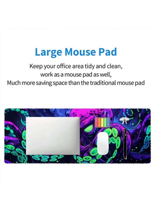 Mouse Pad Mythology Deep Monster Octopus Tentacles Large Gaming Mouse Mat with Stitched Edges,Non-Slip Waterproof Rubber