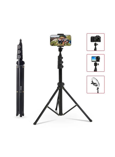 MT-38 Adjustable Camera Tripod Stand 590-1680mm, Durable and Stable Lightweight Tripod with Quick Setup, Universal Compa
