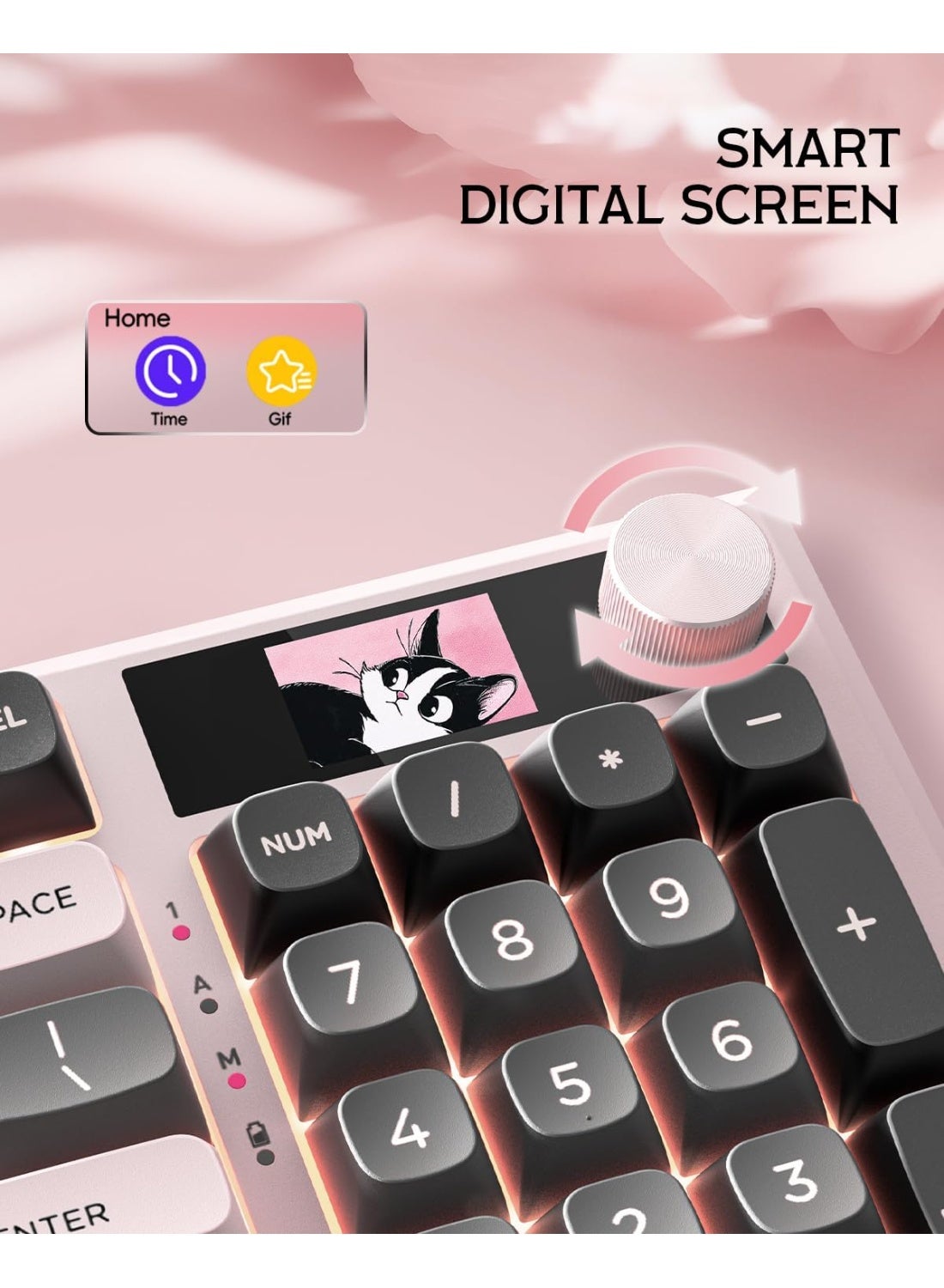 كيبورد جيمنج Redragon K725GBP ميكانيكال وردي بشاشة LCD