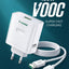 K-44 100W USB-A Fast Wall Charger with USB-C Cable – PD, Super VOOC & QC Fast Charging Travel Adapter, Smart Chip, Stabl