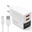 CH-232 LED Fast Charger 2.4A with Dual USB Ports, Included USB to Micro Cable, Fire-Resistant Build, and Advanced Curren