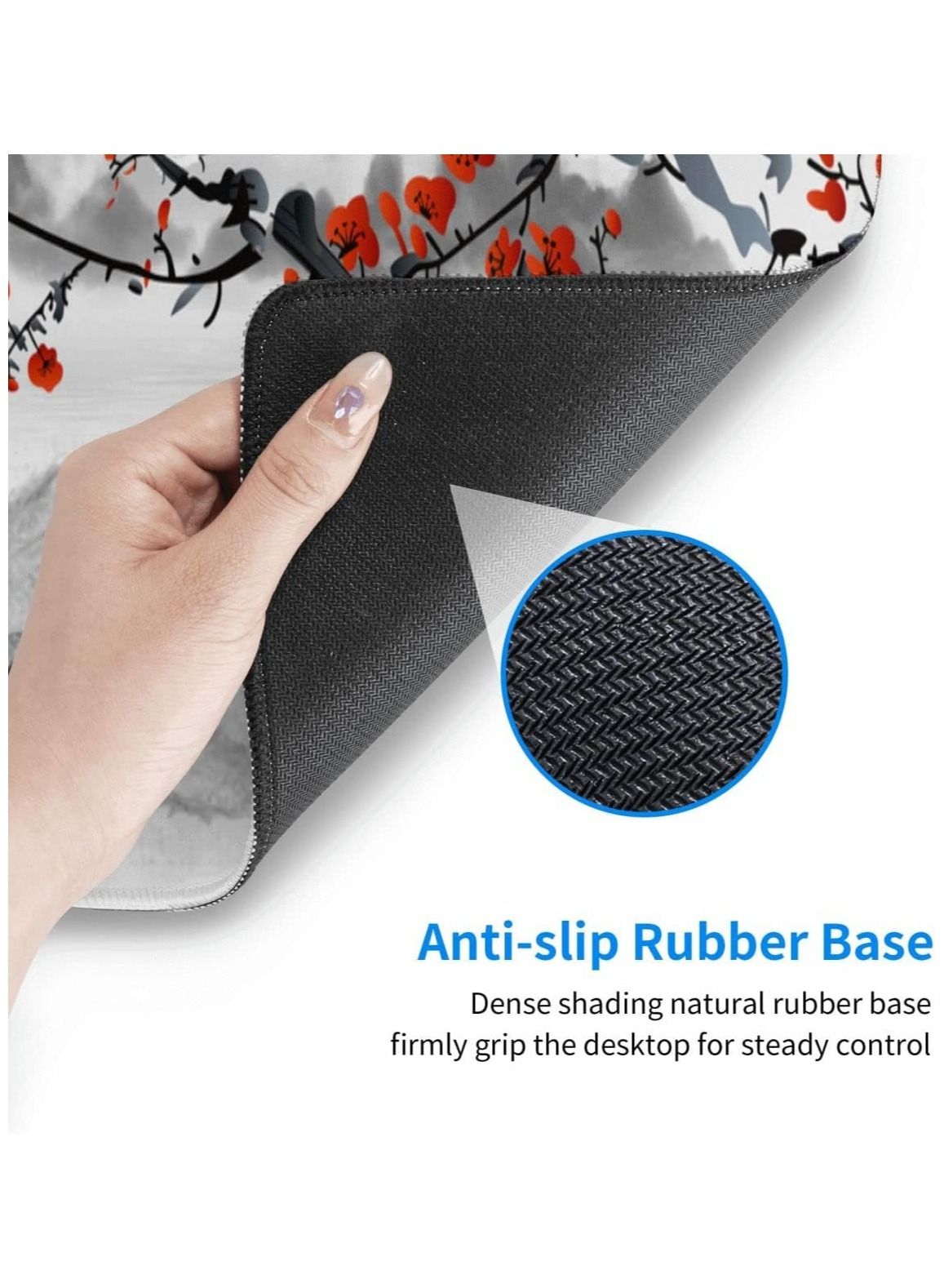 Japanese Sakura Cherry Blossom Mouse Pad XL Full Desk Mousepad Extended Large Non-Slip Rubber Base Big Keyboard Mat with