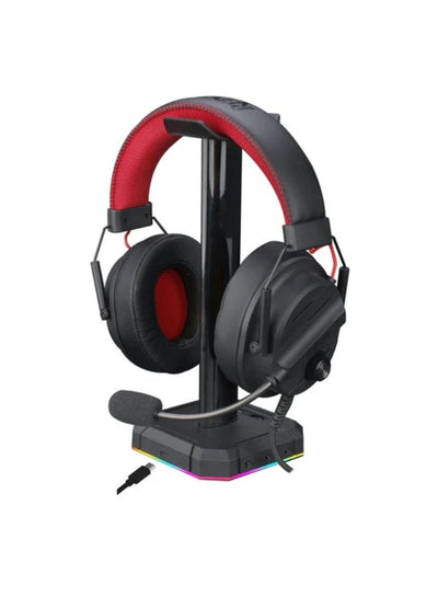 Scepter X HA312 Headset Stand - USB Hub - 3.5mm Connections - RGB with 10 Effects - Black