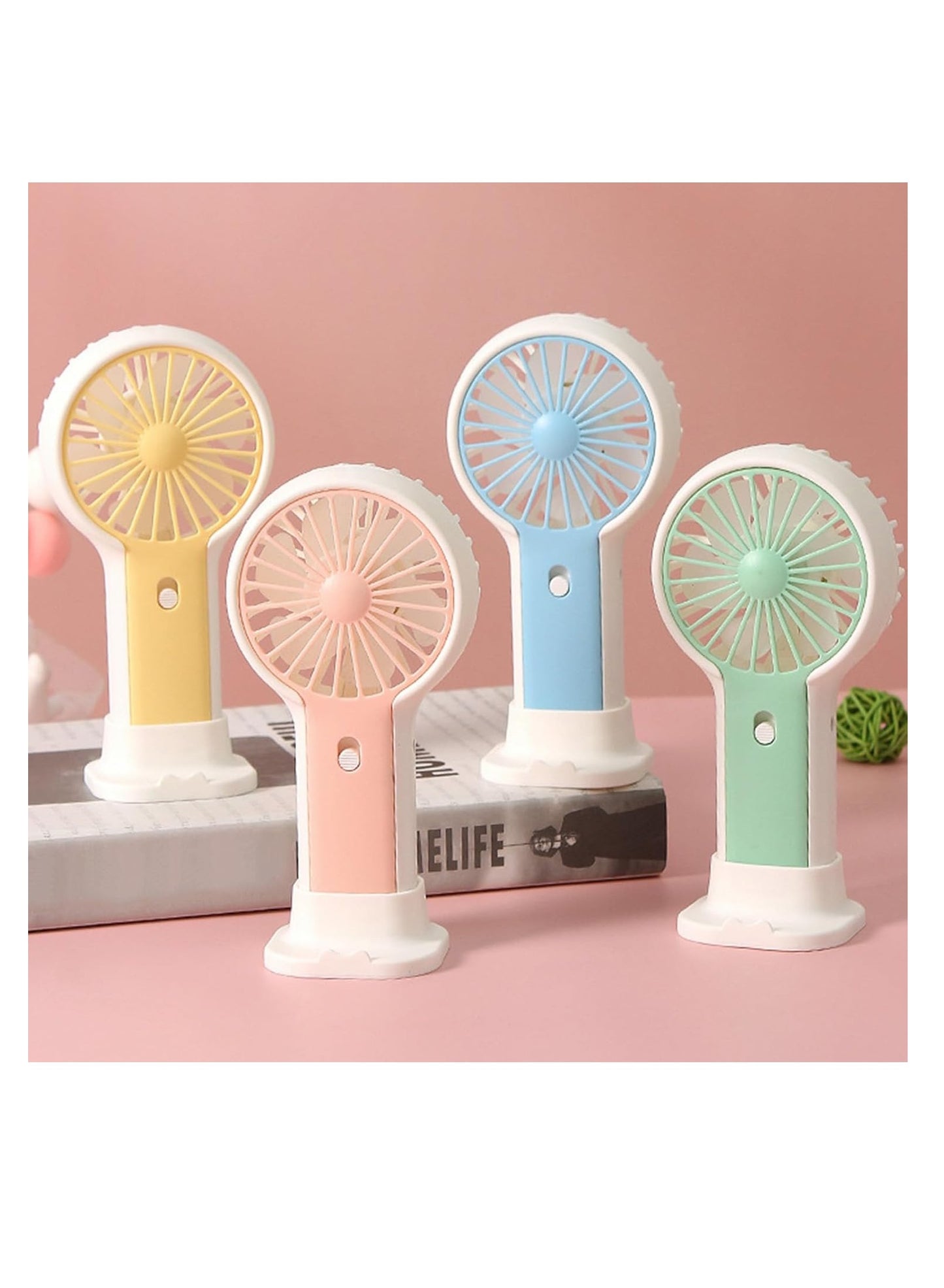 Portable Mini Fan USB Rechargeable Cute 1.5W Small Electric Fan For School ( Yellow )