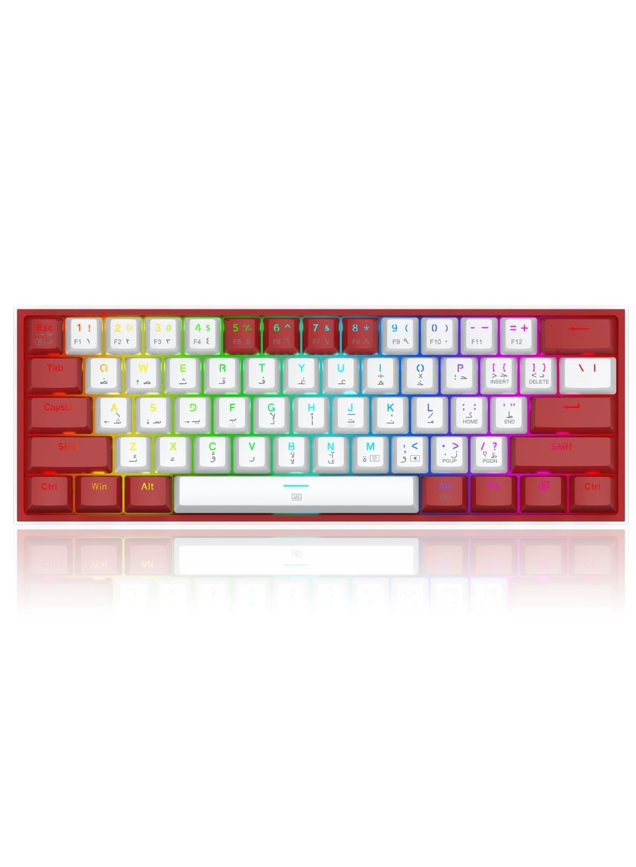 كيبورد جيمنج REDRAGON K617 FIZZ ميكانيكال 60% مفاتيح حمراء RGB