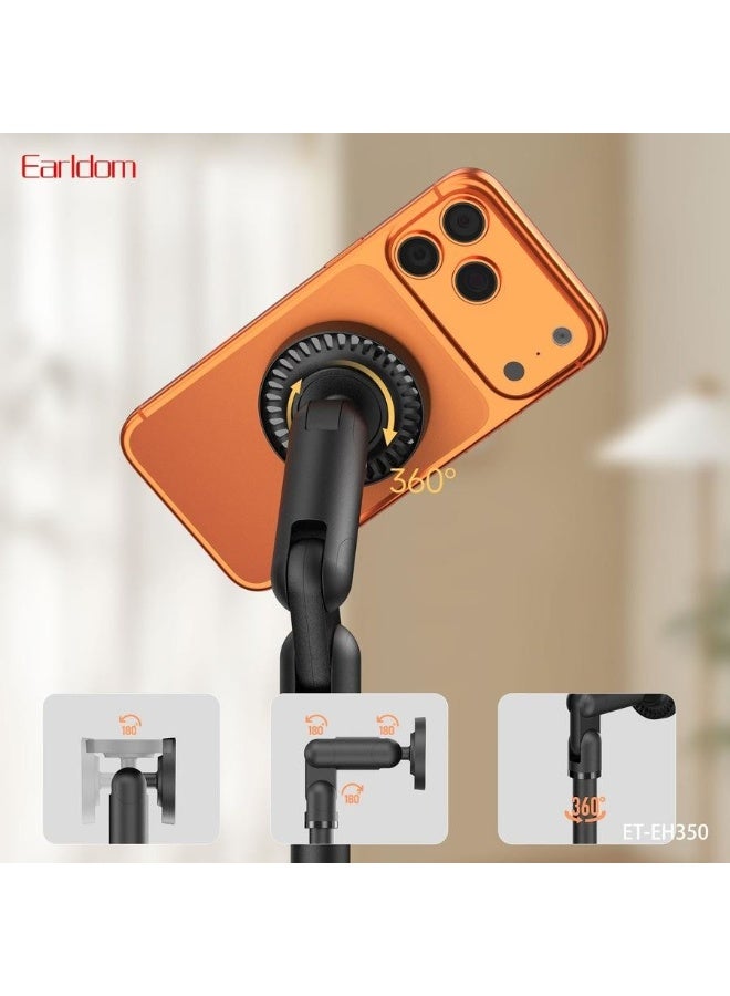 ET-EH350 Magnetic Desktop Phone Holder Stand, Adjustable Height Double-Joint Arm with 360° Rotation, Stable Metal Base f