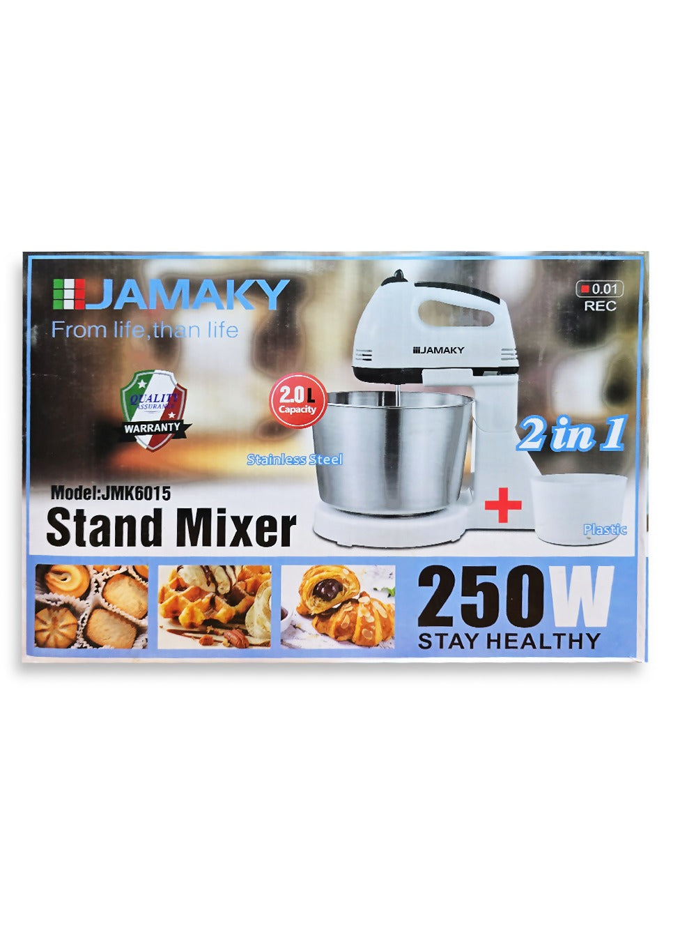 JAMAKY Italy Multifunction Stand Food Mixer - 250W 2L , JMK6015