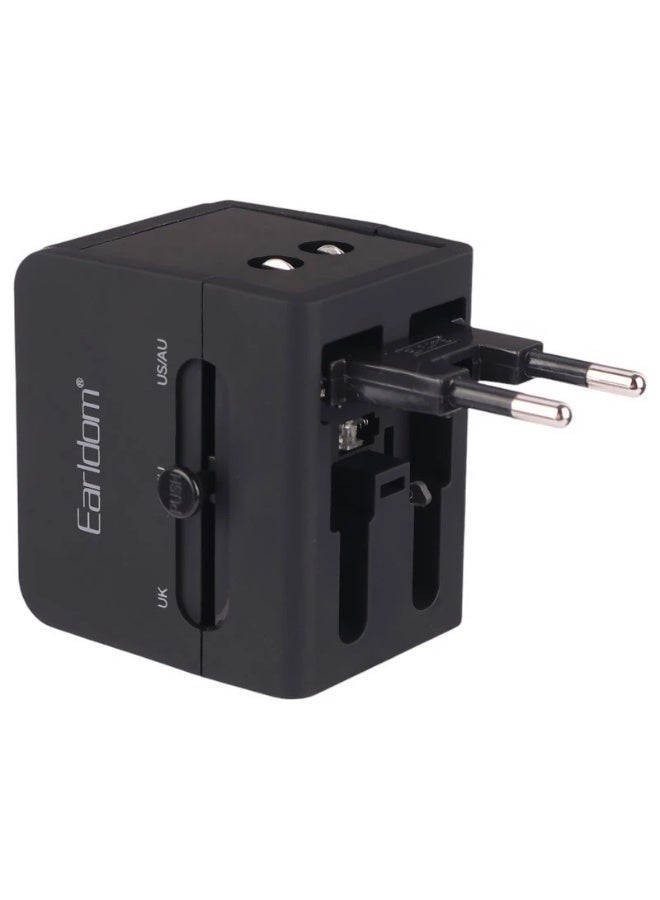 شاحن حائط Earldom ES-LC18 قوة 1500W مخرجين USB-A أسود