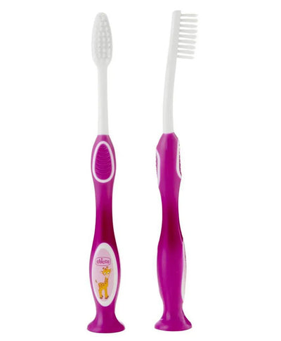 Chicco Milk Teeth Toothbrush 3yrs-6yrs, Assorted -Pink/Violet