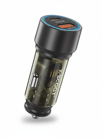 45W Super Fast Car Charger PD 25W + QC 20W Dual Port, Compact USB-C & USB-A Adapter – Model XC-311