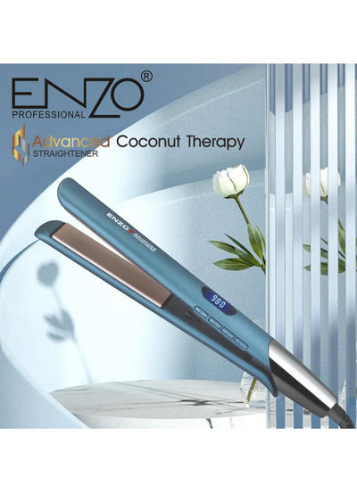 ENZO Professional hair straightener , salon temperature reaches 980 degrees Fahrenheit Advanced , Coconut Treatment EN-3863A