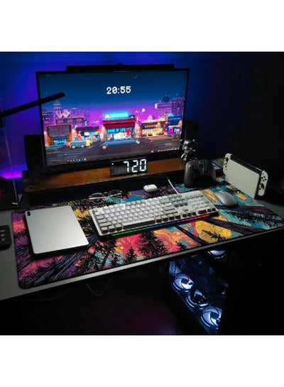 Starry Forest 1 Mouse Pad Extended Gaming Mouse Pad with Stitched Edges 70×30cm XL Desk Mat for Gaming, Office, Keyboard